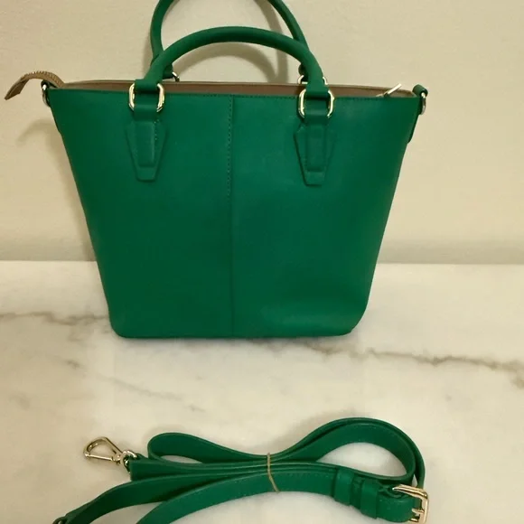 Donna Karan  Green Tote with Gold Accents - Picture 3 of 7